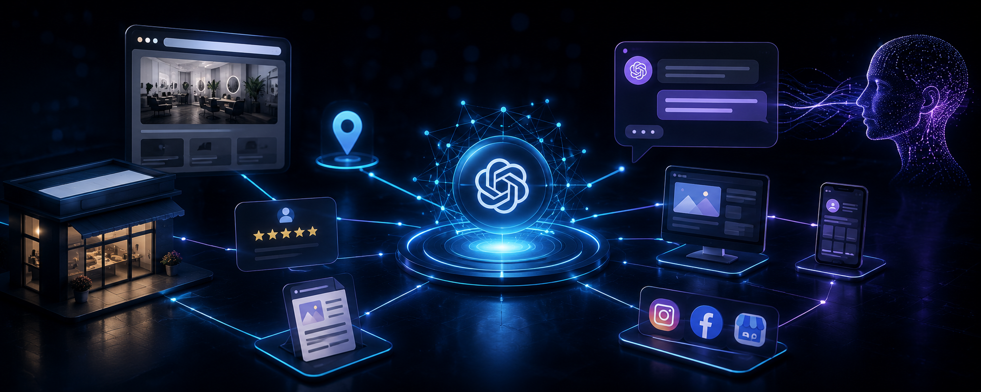 logo do chatGPT se conectando e recomendando outras soluções